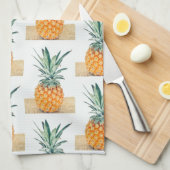 Yummy Bleek Pastel Pineappel Print Fruit Theedoek (Quarter Fold)