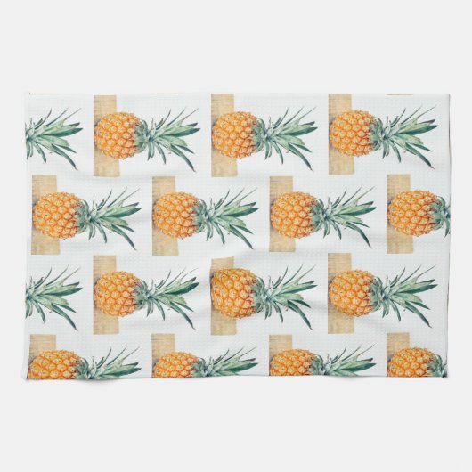 Yummy Bleek Pastel Pineappel Print Fruit Theedoek (Horizontaal)
