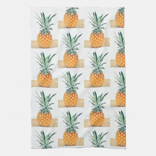 Yummy Bleek Pastel Pineappel Print Fruit Theedoek (Verticaal)