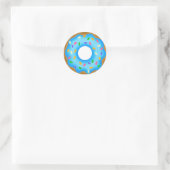 Yummy Blue Iced Sprinsed Sweet Doughnut Ronde Sticker (Tas)