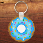 Yummy Blue Iced Sprinsed Sweet Doughnut Sleutelhanger (Voorkant)