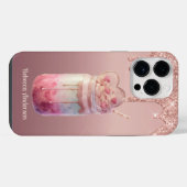 Yummy Boba Bubble Milk Tea Dessert iPhone Hoesje (Achterkant horizontaal)