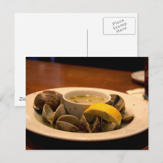Yummy Bowl of Steamed Clams in Broth Briefkaart (Voorkant / Achterkant)