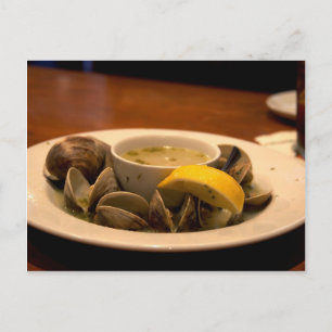 Yummy Bowl of Steamed Clams in Broth Briefkaart