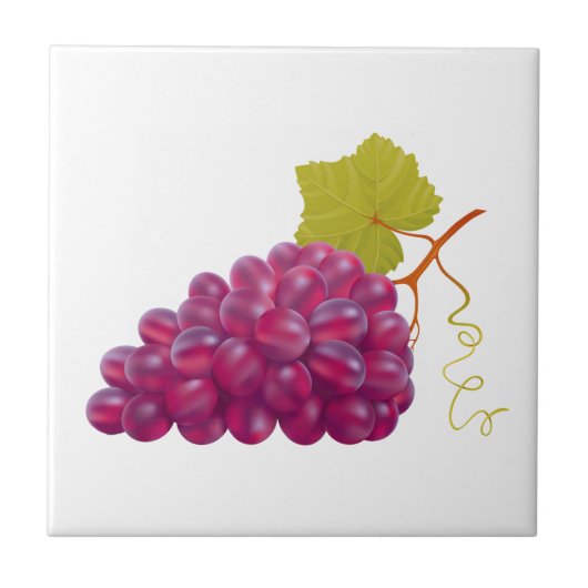 Yummy Bunch of Red Grapes Tegeltje (Voorkant)