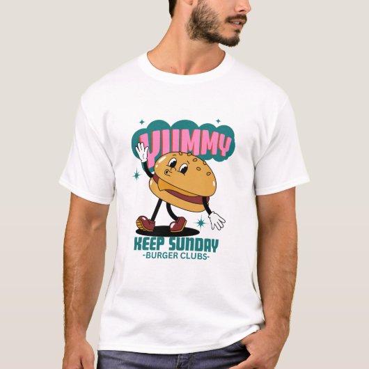 Yummy burger club t-shirt (Voorkant)