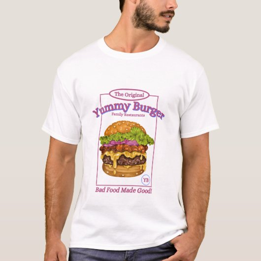 Yummy burger t-shirt (Voorkant)