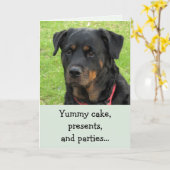 Yummy Cake Rottweiler Birthday Card Kaart (Gele Bloem)