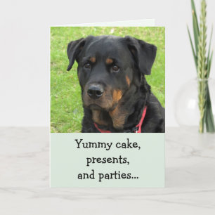 Yummy Cake Rottweiler Birthday Card Kaart