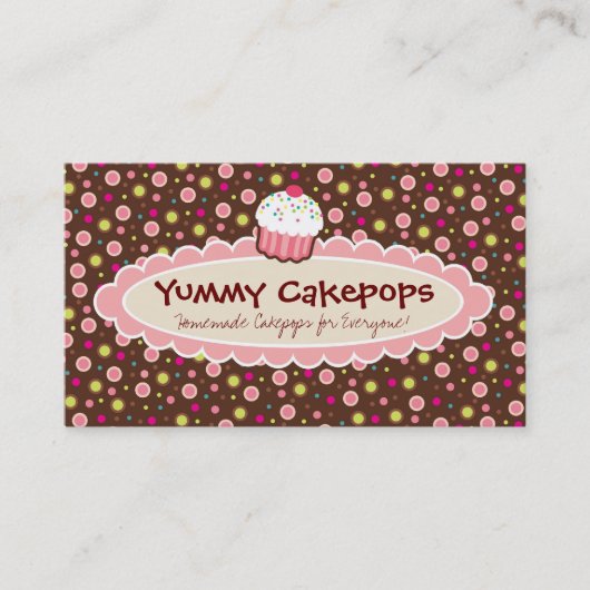 Yummy Cakepops Visitekaartjes (Voorkant)