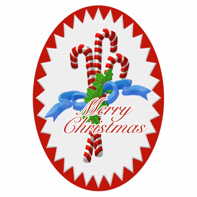 Yummy Candy Cane kerstversiering Fotobeeldje Ornament (Voorkant)