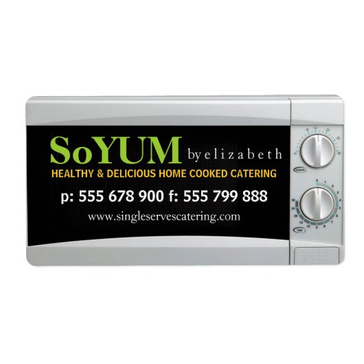 Yummy Catering Microwave Business Product Labels (Voorkant)