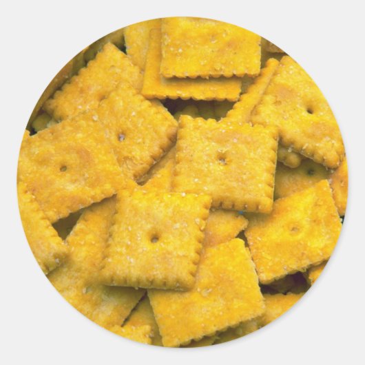 Yummy Cheese crackers Ronde Sticker (Voorkant)