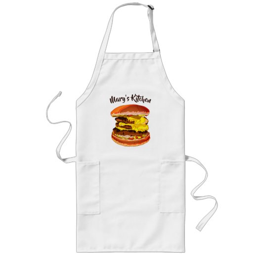 Yummy Cheeseburger Lang Schort (Voorkant)