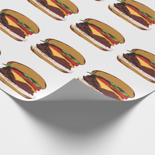 Yummy Cheeseburger Wrapping Paper Cadeaupapier (Hoek)