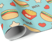 Yummy Cheeseburgers & French Fries Cadeaupapier (Rol Hoek)