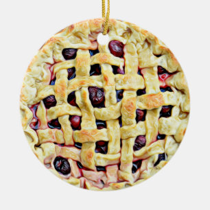 Yummy Cherry Pie Keramisch Ornament