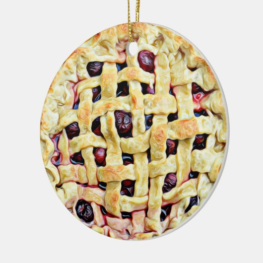 Yummy Cherry Pie Keramisch Ornament (Links)