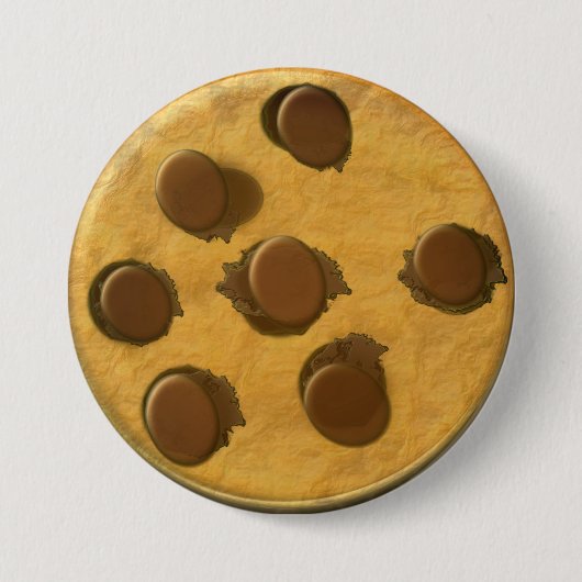 Yummy Chocolate Chip Cookie Ronde Button 7,6 Cm (Voorkant)
