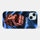 Yummy Chocolate Snoep Squares iPhone 15 Case (Achterkant horizontaal)