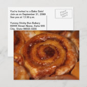 Yummy Cinnamon Roll Sticky Buns Bake Sale Uitnodiging Briefkaart (Voorkant / Achterkant)