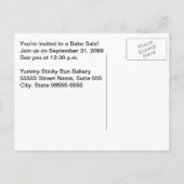 Yummy Cinnamon Roll Sticky Buns Bake Sale Uitnodiging Briefkaart (Achterkant)