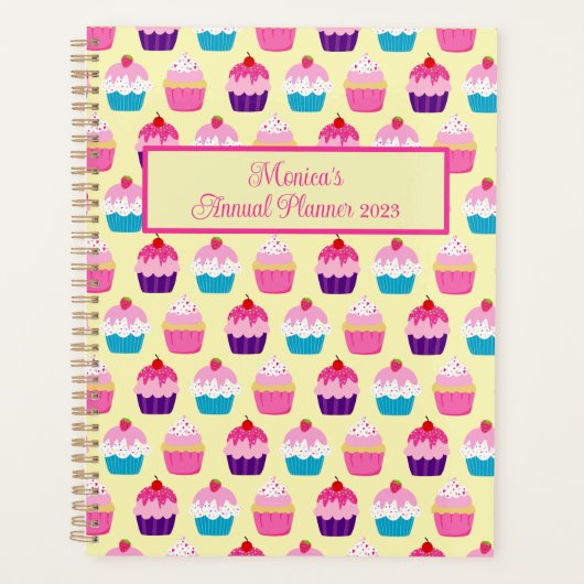 Yummy Colorful Cupcakes patterned Planner (Voorkant)