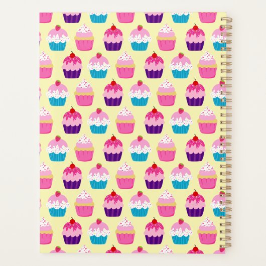 Yummy Colorful Cupcakes patterned Planner (Achterkant)