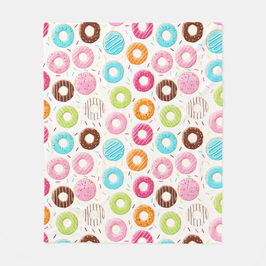 Yummy colorful sprinkles donuts toppings patroon fleece deken (Voorkant)