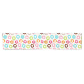 Yummy colorful sprinkles donuts toppings patroon korte tafelloper (Horizontaal)
