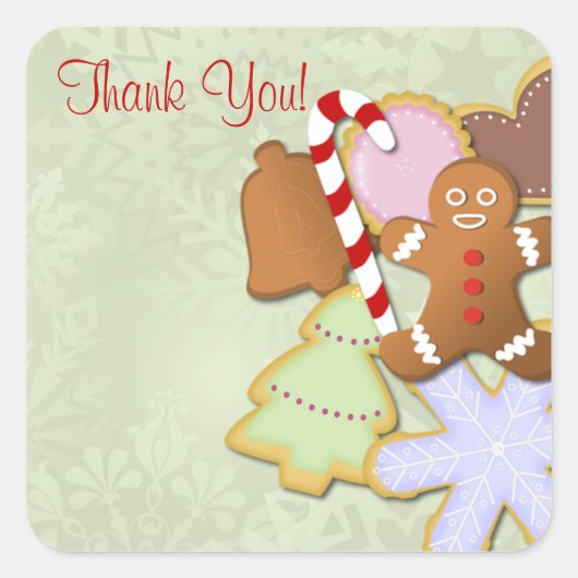 Yummy Cookie Exchange Bedankt Sticker- mint Vierkante Sticker (Voorkant)