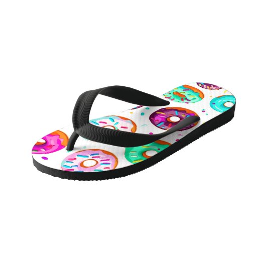 Yummy cream donuts patroon kinder teenslippers (Schuin)