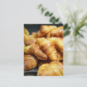 Yummy croissant foto met schattige Tour eiffel Briefkaart (Staand voorkant)