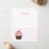 Yummy Cupcake 4x5 flat Notitiekaartje (Voorkant / Achterkant in situ)