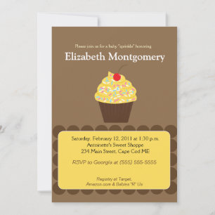 Yummy Cupcake Baby shower Sprinkle 5x7 Kaart