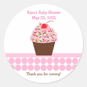 Yummy Cupcake Birthday Baby shower Favor Sticker