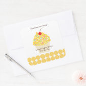 YUMMY CUPCAKE (geel) VIERKANTE Sticker (Envelop)