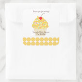 YUMMY CUPCAKE (geel) VIERKANTE Sticker (Tas)