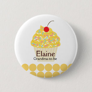 Yummy Cupcake NAME TAG Personalized Button
