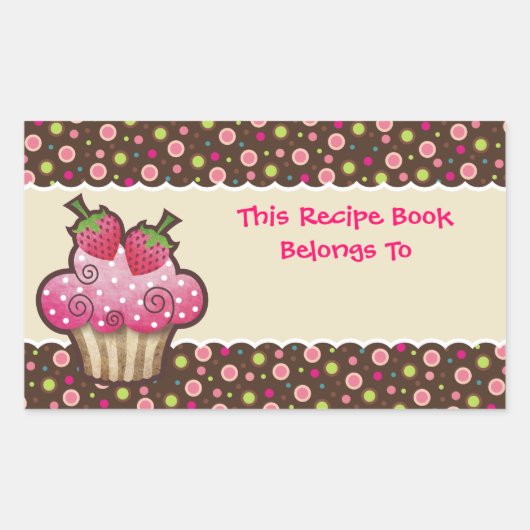 Yummy Cupcake Recept Boek Boekenplaten Labels (Voorkant)