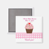 YUMMY CUPCAKES Baby shower Favor Magnet (Voorkant / Achterkant)