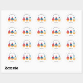 Yummy Cupcakes Verjaardag Ronde Sticker (Vel)