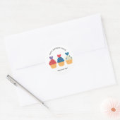 Yummy Cupcakes Verjaardag Ronde Sticker (Envelop)