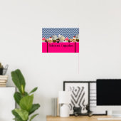 YUMMY CUPCAKES WOESTIJNWINKEL/ BLAUW WIT CHEVRON POSTER (Thuiskantoor)