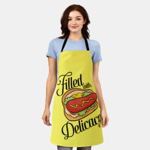 Yummy Delicacy Hotdog Cartoon Apron Schort