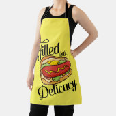 Yummy Delicacy Hotdog Cartoon Apron Schort (Insitu)