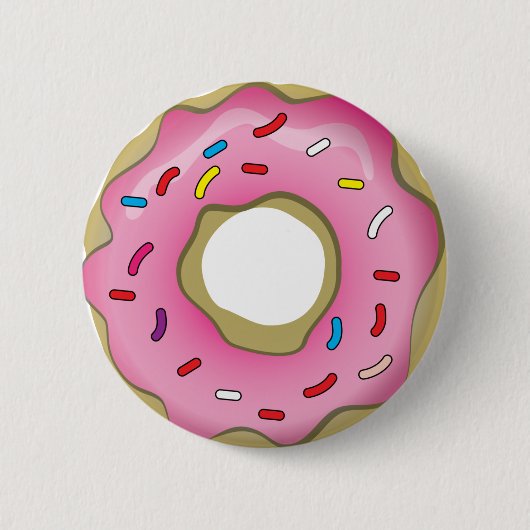 Yummy Donut met Icing en Sprinkles Ronde Button 5,7 Cm (Voorkant)