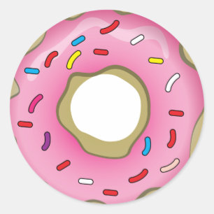 Yummy Donut met Icing en Sprinkles Ronde Sticker