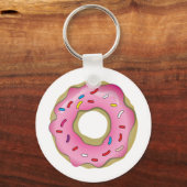 Yummy Donut met Icing en Sprinkles Sleutelhanger (Voorkant)