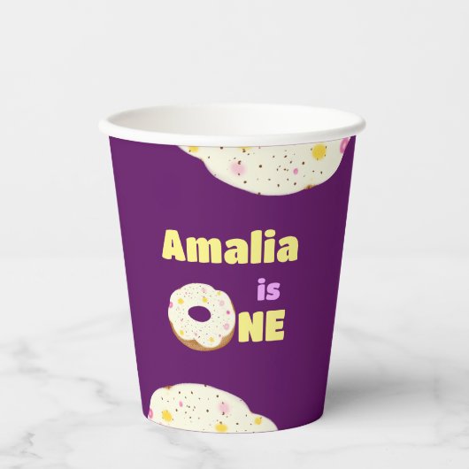 Yummy donut papieren bekers (Voorkant)